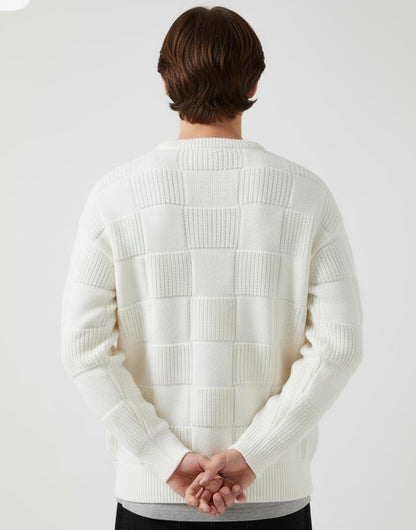 Tim Cooper Switzerland Textured White Knit Sweater