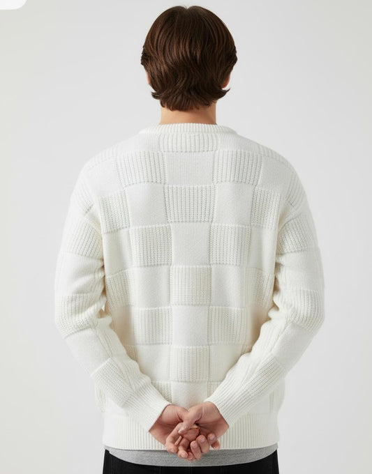 Tim Cooper Switzerland Textured White Knit Sweater
